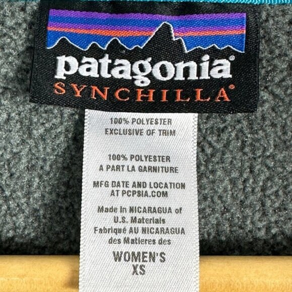 Patagonia T-Snap Synchilla Fleece Grey Blue Size XS Womens Hiking Sweater Top - Picture 2 of 14